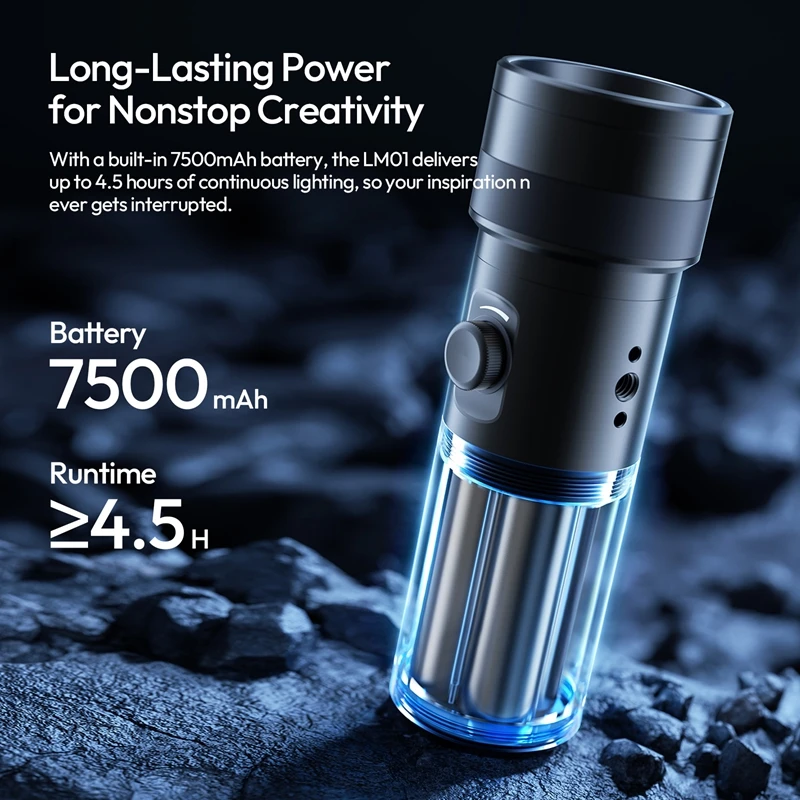 울란지 LM01 사진 플래시 4색 RGB 7500mAh LED 주변광 20개 고보 필터 포함 비디오 촬영용 프로젝션 조명
