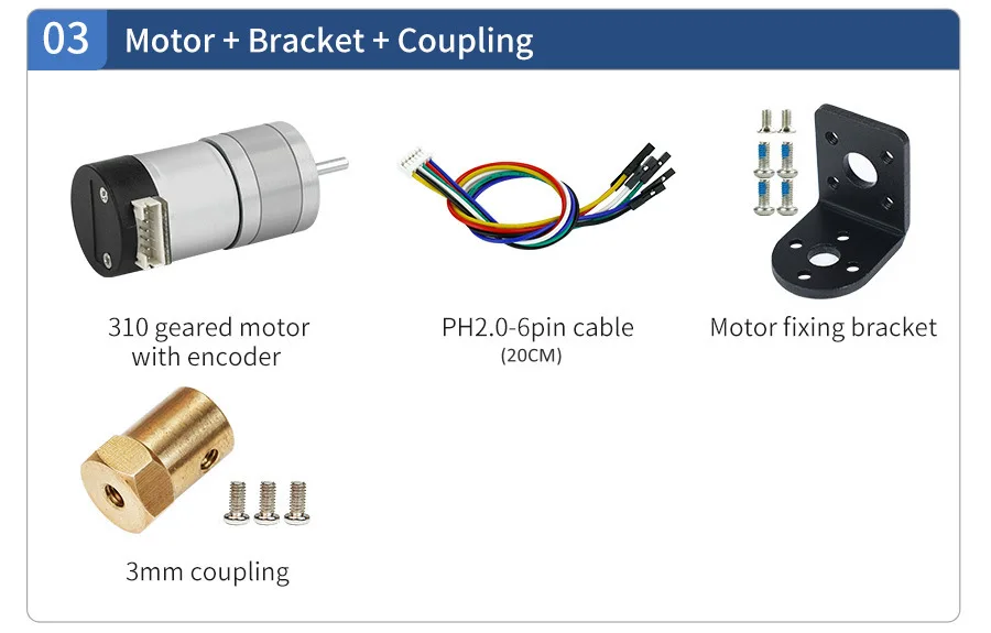 DIY DC-Motor mit Encoder zur Geschwindigkeitsmessung Metallgetriebe mit Hohem Drehmoment 310 Motor 450 U/min für Selbstbalancierende Autos und Robotik – Detail 6
