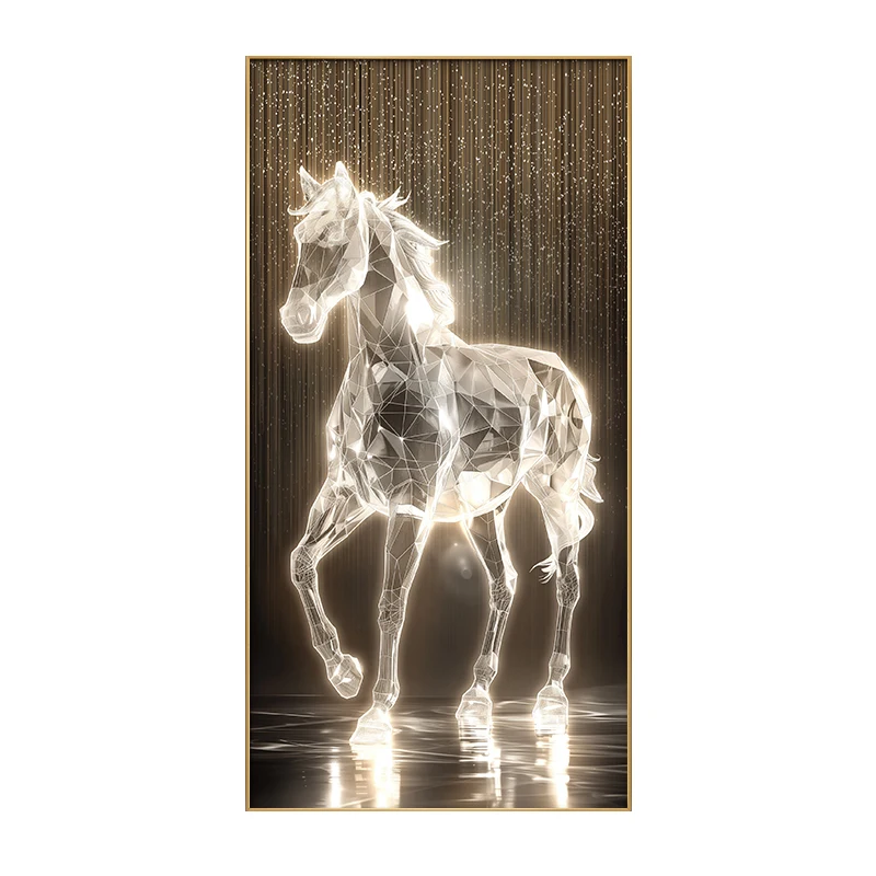 xx-Luxury LED Lamps For Corridor Foyer Living Room Home Decoration Lustre Modern Horse Hanging