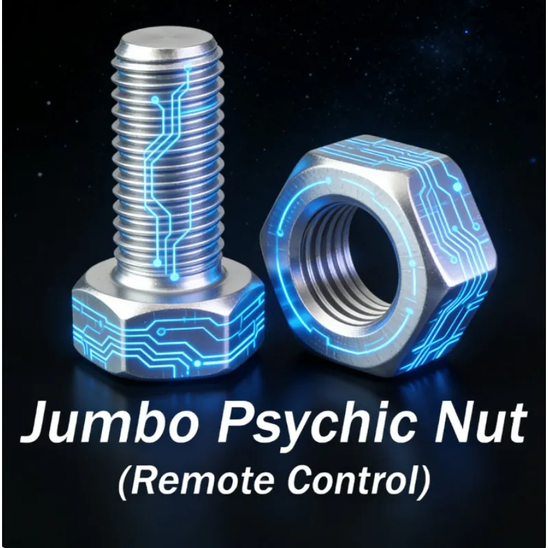 

Jumbo Psychic Nut Magic Trick (Remote Control) – Rotating Nut & Bolt Close-Up Mentalism Illusion Gimmick Prop