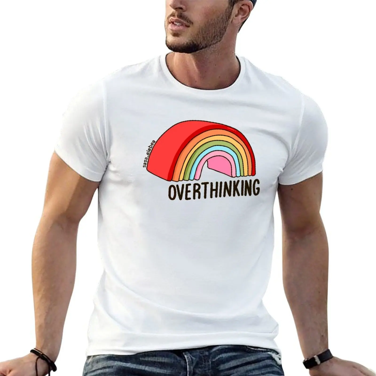 Overthinking by Sasa Elebea T-Shirt Funny t-shirts shirts graphic tee mens clothing