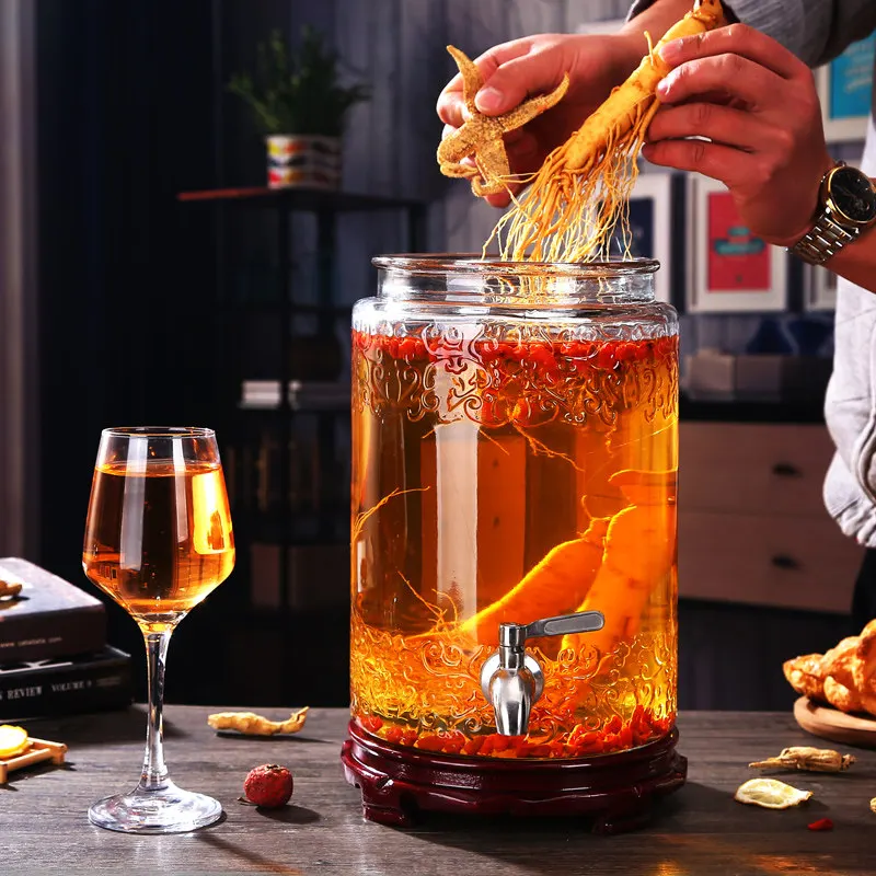 Thick Making Mixed Liquor jars, Wine Fermentation jar, Household wide-mouth Ginseng wine-making bottle, Juice Jar With Tap