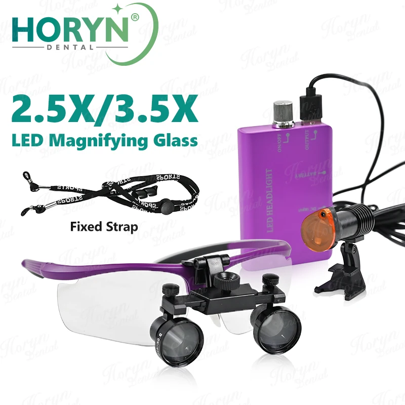 

Dental Loupes Dental Magnifier Dental Lab Medical Loupes Magnification Binocular 2.5/3.5x Headlight Wireless 5W Headlamp