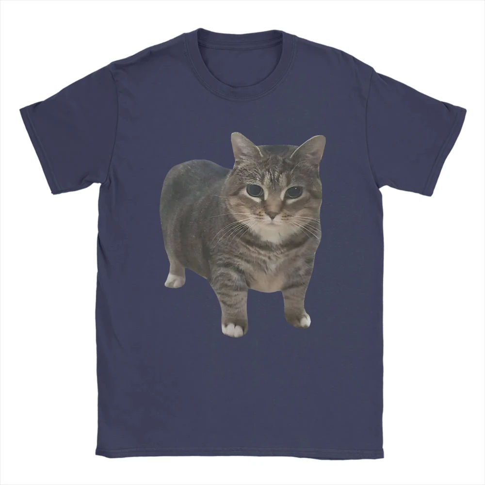 Funny Chubby Tabby Cat Meme T Shirt Men Women Cute Realistic Kitty Graphic Oversized Short Sleeve Casual Harajuku Pet Lover Tee