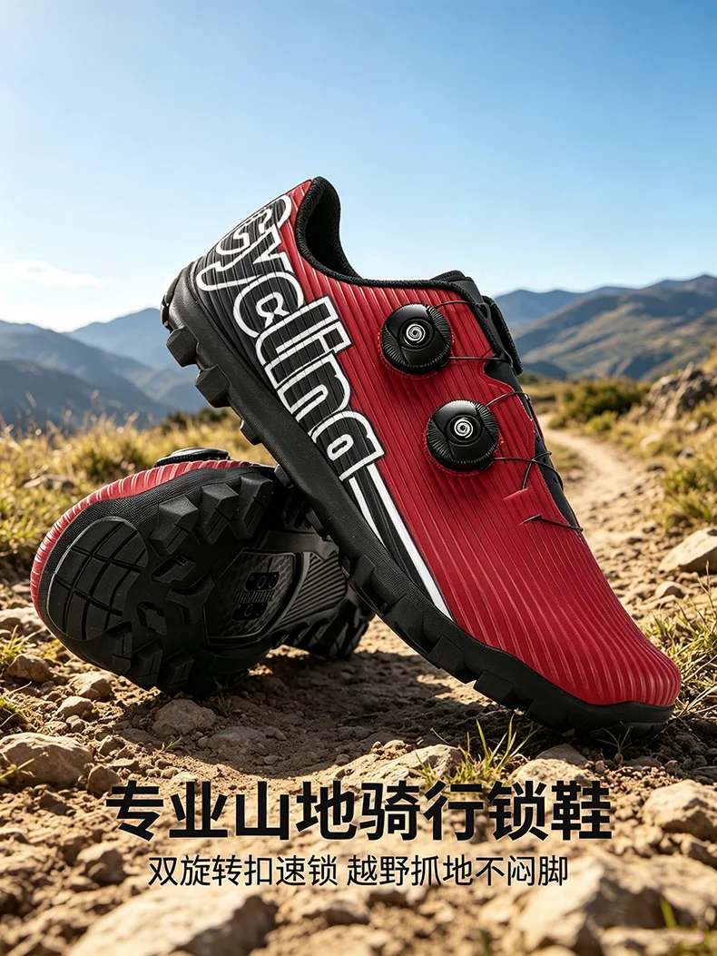 AliExpress pscownlg SD1207 XC/Trail/Gravel High Quality Mens MTB Shoes Wearable Cycling Shoes Mountain Gravel Road Cycle Sneakers Male 39-47