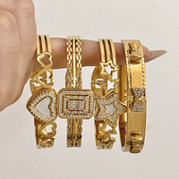 Elegant Rhinestones Bracelet with White Shell for Women Stainless Steel Golden Series Jewelry Fashion Valentine's Day Jewelry