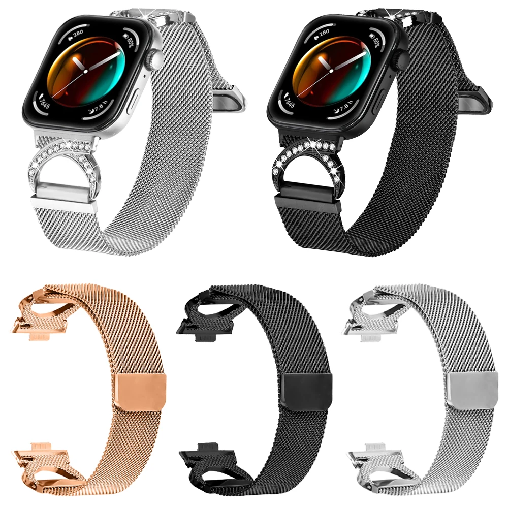 Milanese Loop Strap for Huawei Watch Fit 3 Band Stainless Steel belt Bracelet Metal Magnetic Band huawei watch fit3 Accessories