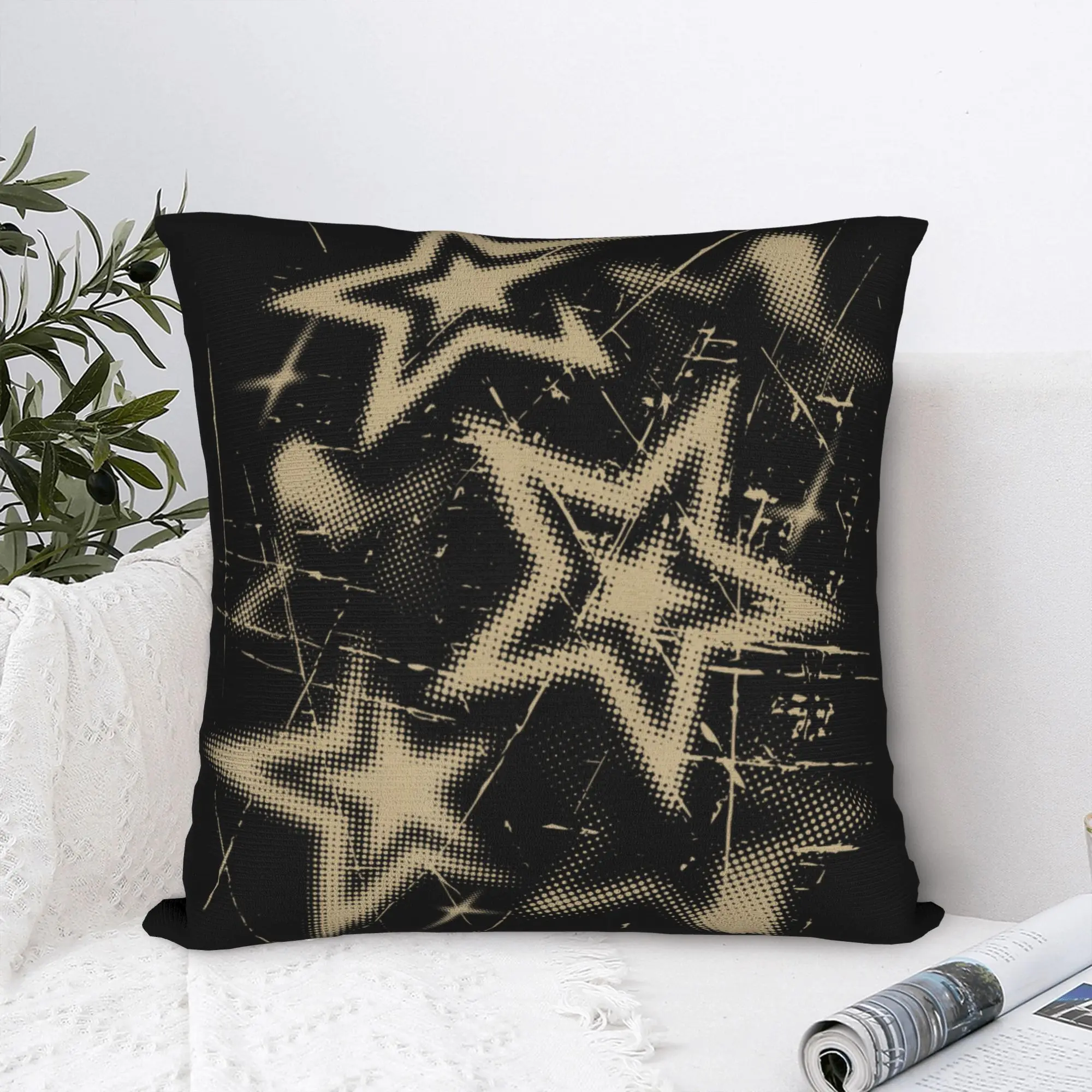 Printing Y2k Grunge Stars 2000s Cyber Pillowcase Polyester Cushion Cover Decorative Vintage Throw Pillow Case Cover Home Zipper