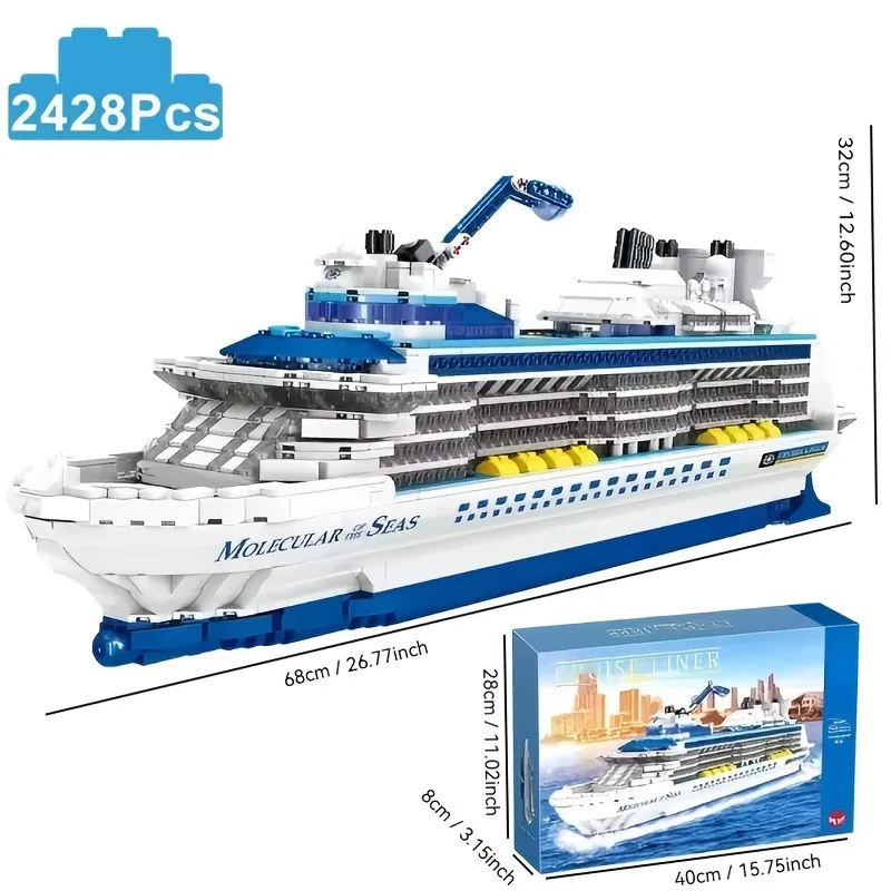 2428pcs Luxury Cruise Model Wooden Ship Model Set for Ocean Cruise Trip Desktop decoration Mother's Day gifts and birthday gifts