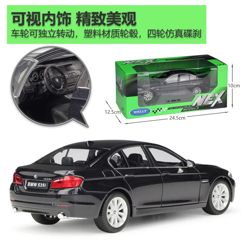 نموذج Diecast WELLY 1:24 مقياس B--5 سيدان 535i سيارة مقلدة سبيكة نموذج سيارة الكبار تحصيل حلية ،
