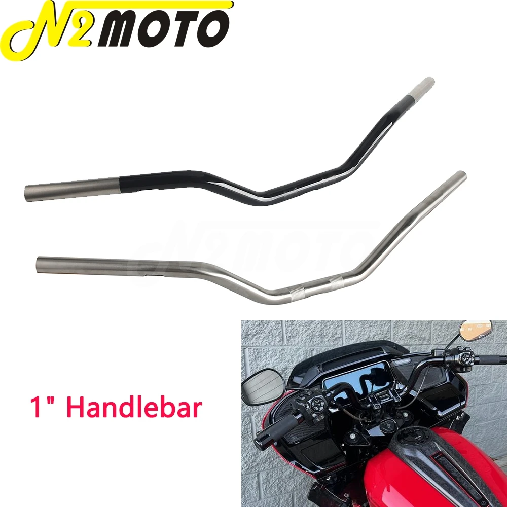 

Motorcycle 1″ Black Retro Drag Handlebar For Harley Road Street Glide FLTRX FLHX FLHXU FLHXSE 2023-25 Handle Bars Steering Wheel