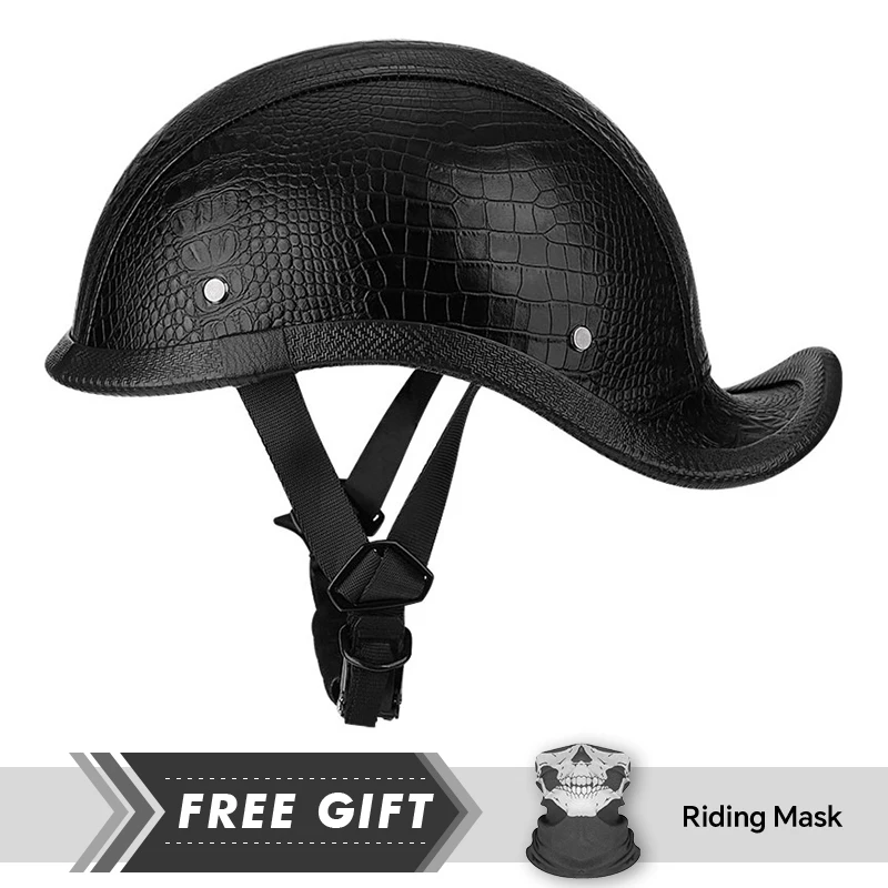 

Motorcycle Helmets Quick Release Buckle Half Face Helmet Vintage Men Women Fashion Cycling Helmet Safety Riding Half Helmet