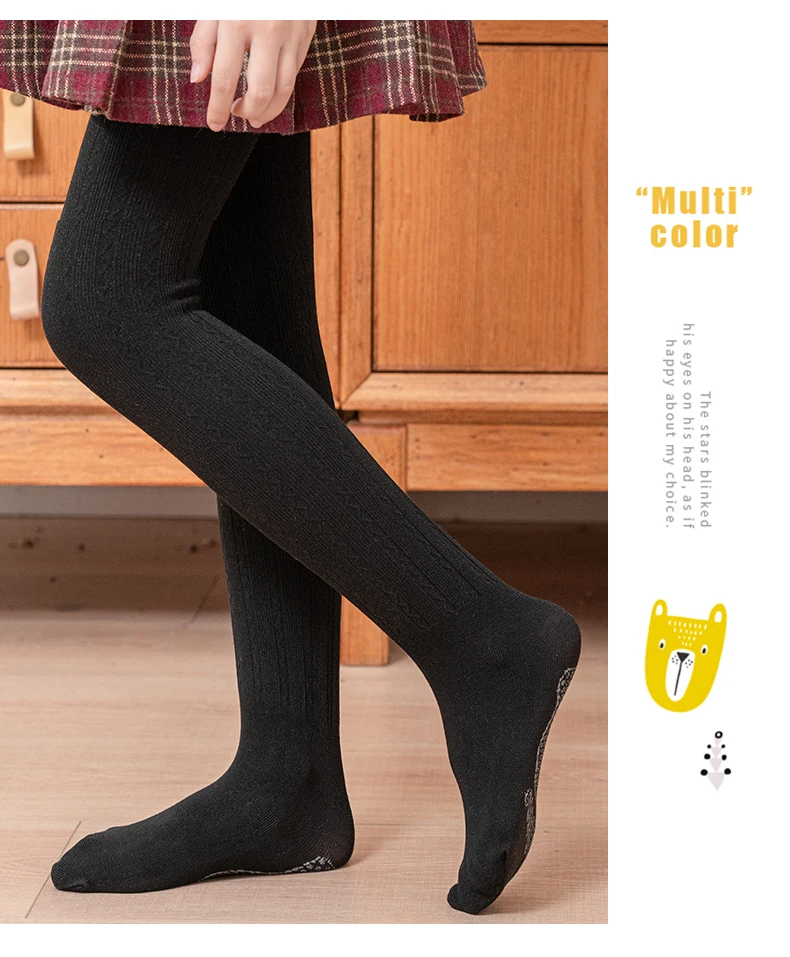 Baby Kinder Wellenstreifen Strumpfhose mit Fuß Drachenklauen-Fleece Großer Schritt Wärmehaltende Strumpfhose Rutschfester Boden Niedliche Thermo-Leggings Mädchen – Detail 7
