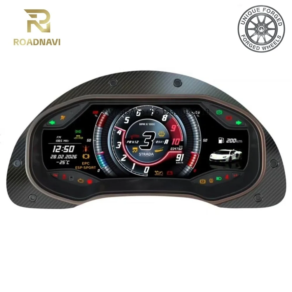 

26style BC RoadNavi Auto Digital Speedometer for Lamborghini Gallardo 2006-2013 Car Cluster Dashboard