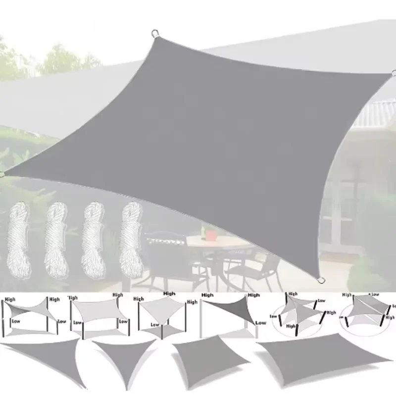 Waterproof Polyester Sunshade Sail UV Protection Anti Aging Outdoor Canopy for Courtyard Roof Cooling