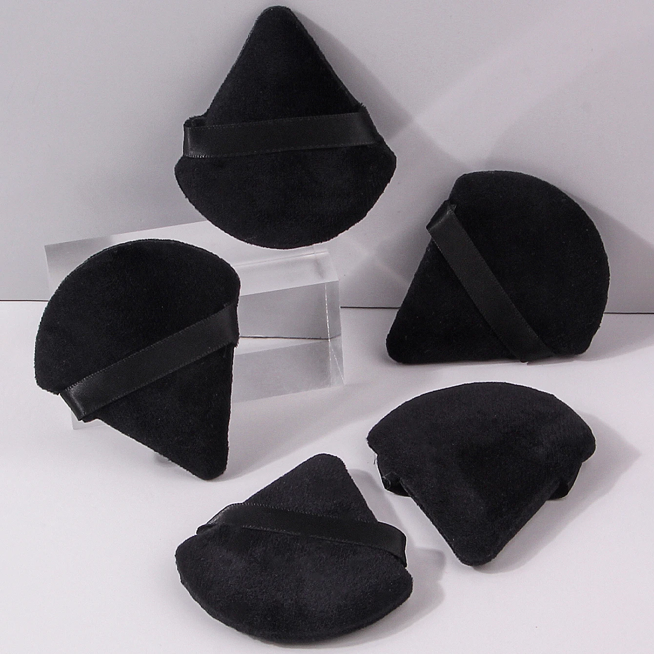 30 SZT. Puszek do pudru do makijażu, nieprzywierający, do pudru suchego i mokrego, dwufunkcyjny, trójkątny puszek do pudru, narzędzie do makijażu twarzy.