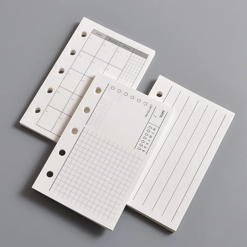 M5 Loose Leaf Notebook Refill Spiral Binder Inner Page Weekly Monthly To Do Line Dot Grid Inside Paper Stationery