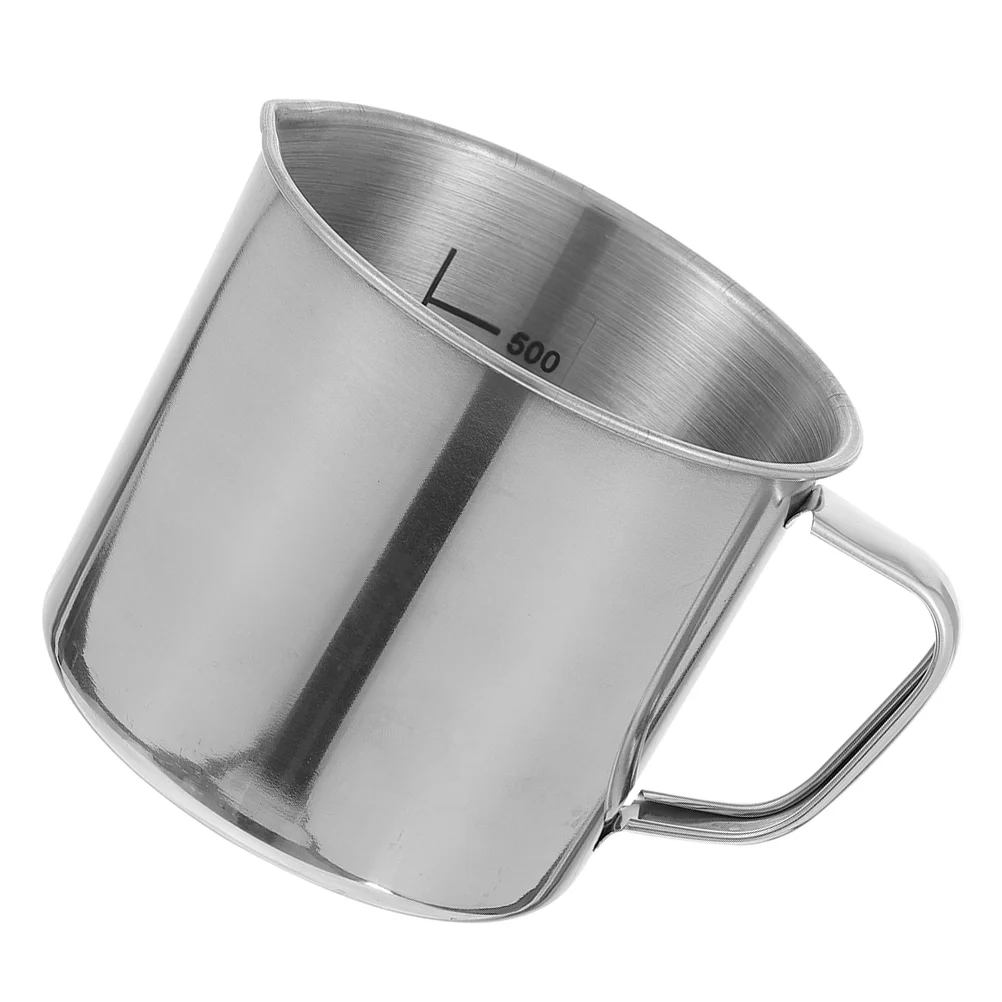 Experimental Measuring Cup Stainless Steel Espresso Cups Laboratory Beaker Scale Coffee Mugs with Jug