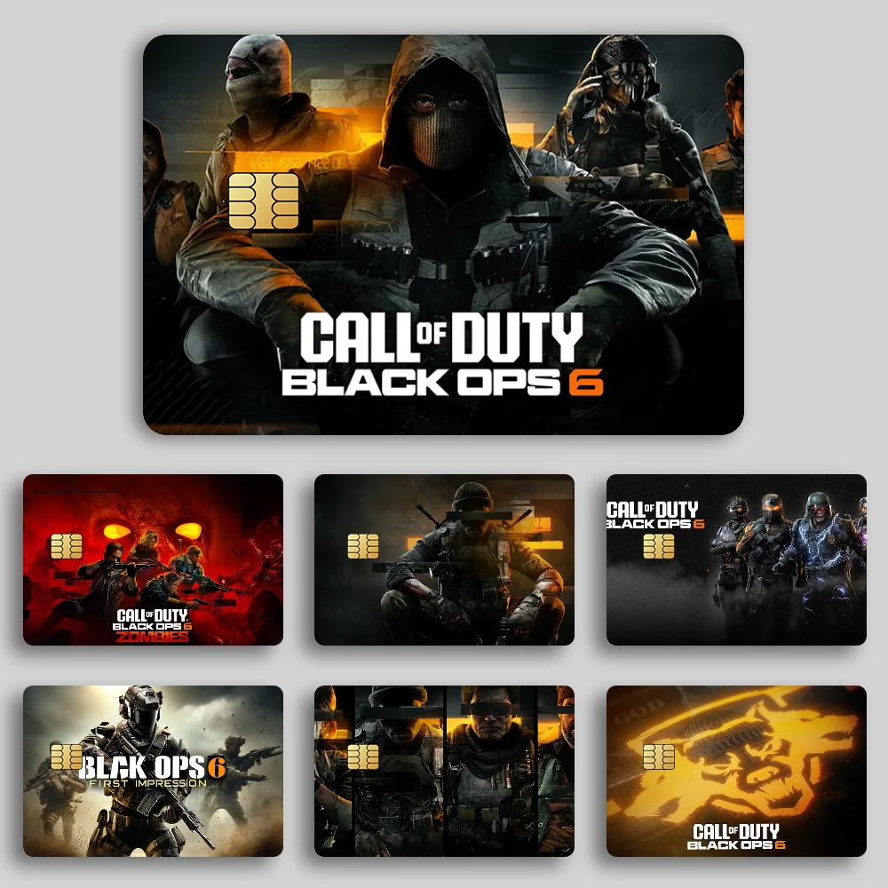 Juego clásico C-Call of D-Duty Black Ops 6 tarjetas de crédito pegatinas decoración autobús banco pase 4 Uds débito impermeable