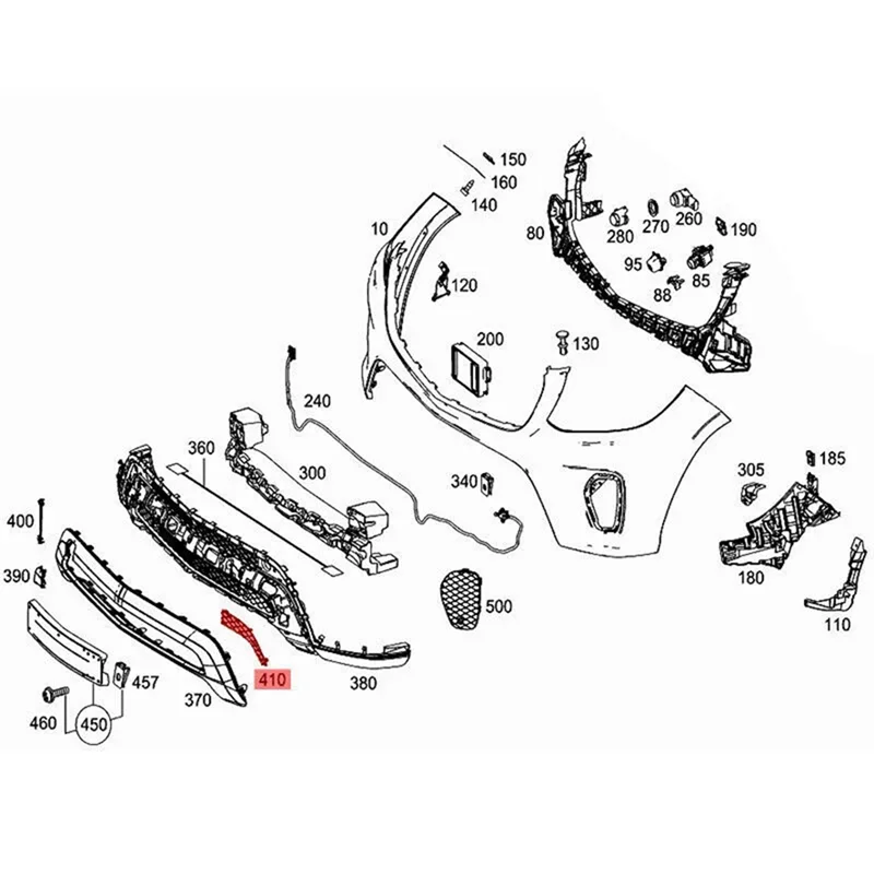 AS94-Car L & R Paraurti Anteriore Copertura Griglia Accessori Per Mercedes Benz W166 GLS GLS350 GLS450 2017-2019 1668858822/1668858922