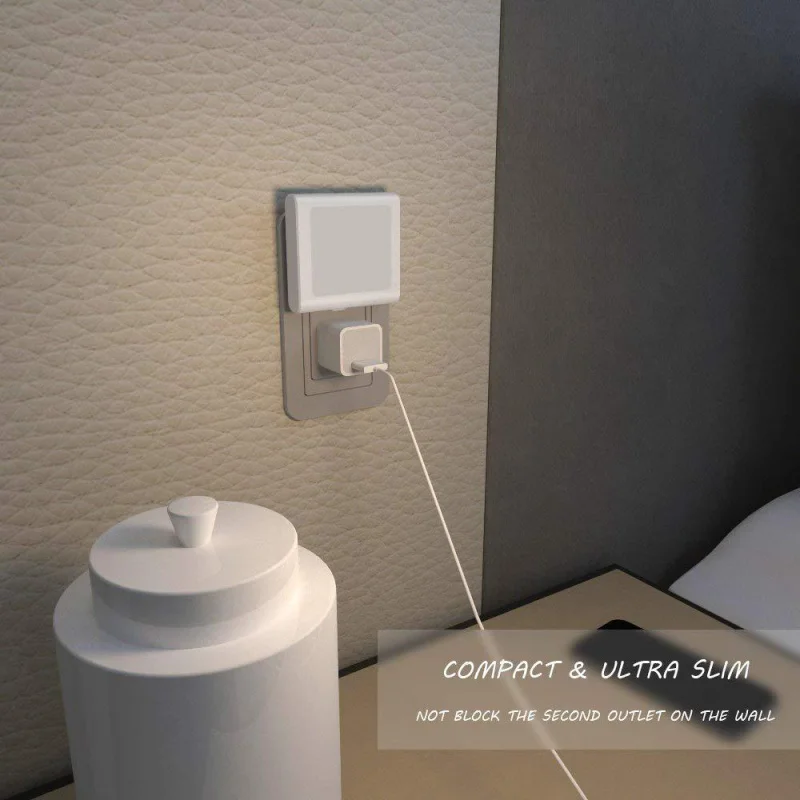 Light-Sensing Night Light Plug-in Dimmable Night Light Light ControlLEDNight Light Stepless Brightness Adjustment Warm White