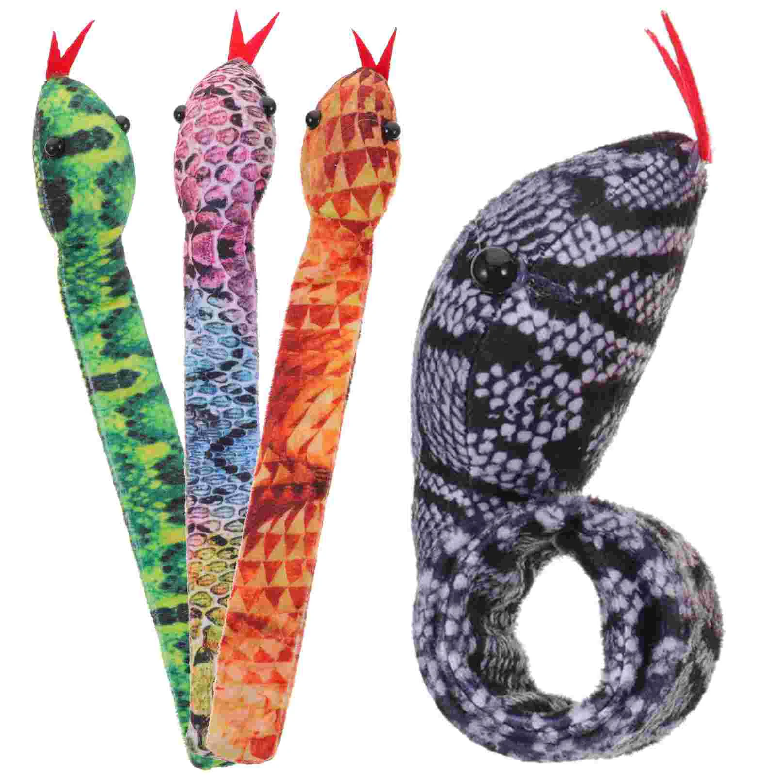 

4 Pcs Snake Ring Slap Bracelet Stuffed Animals Toys for Kids Children’s Bracelets Snap Button Boy Boys Snakes That Look Real