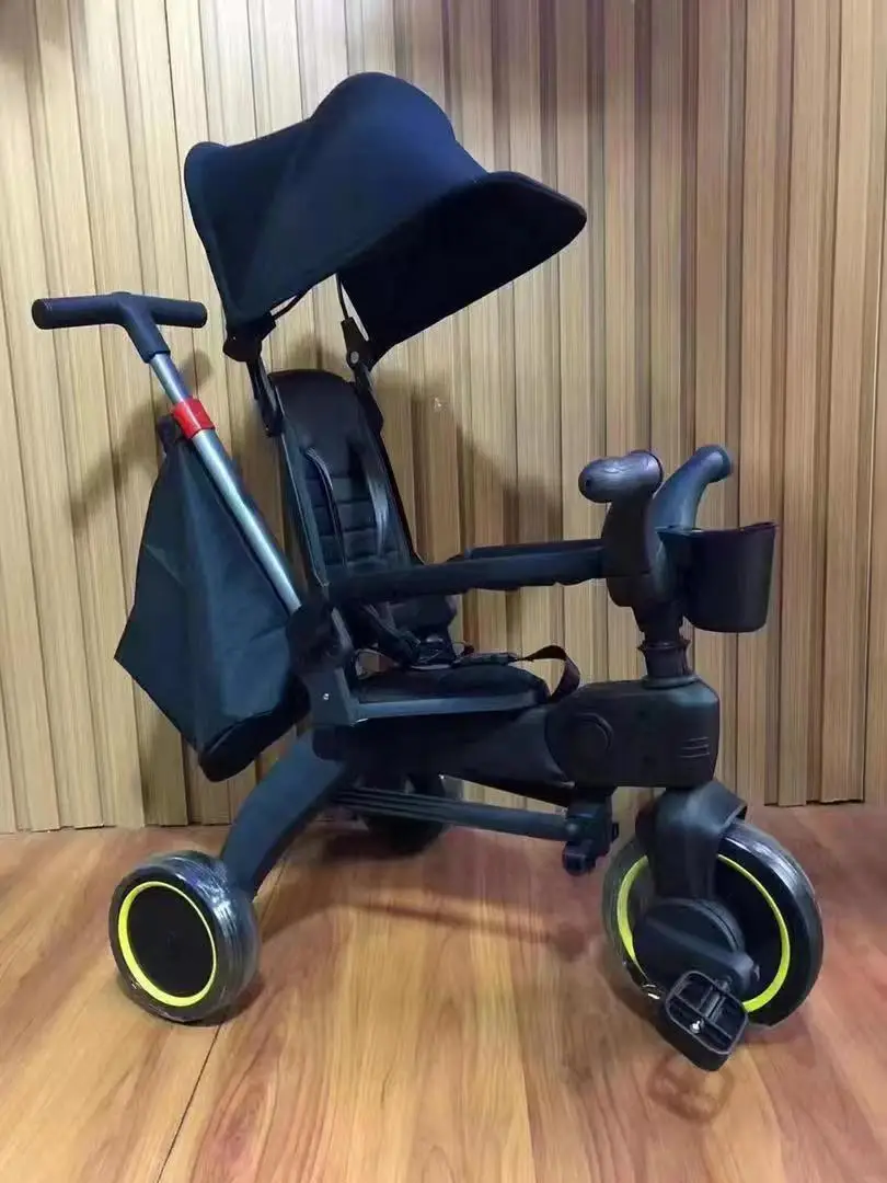 Triciclo plegable para niños de 1 a 6 años, bicicleta con Pedal para bebé con sombrilla, carrito de mano, triciclo con Pedal, cochecito de tres ruedas