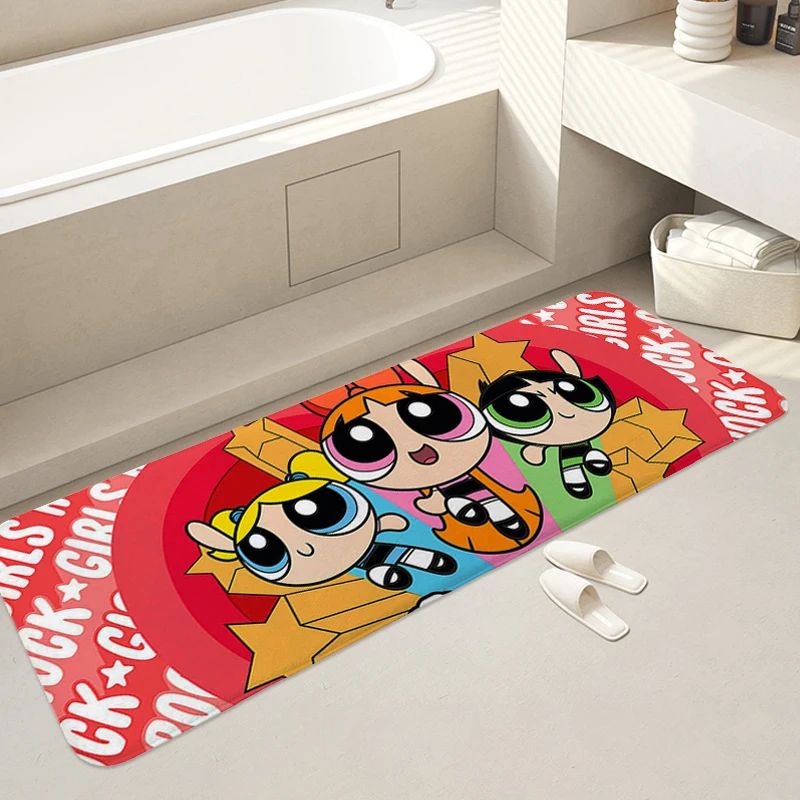 Custom Rug Z-The Powerpuff Girlss Aesthetic Non-slip Carpet Bed Room Floor Carpets Baths Home Entrance Mats Funny Doormat