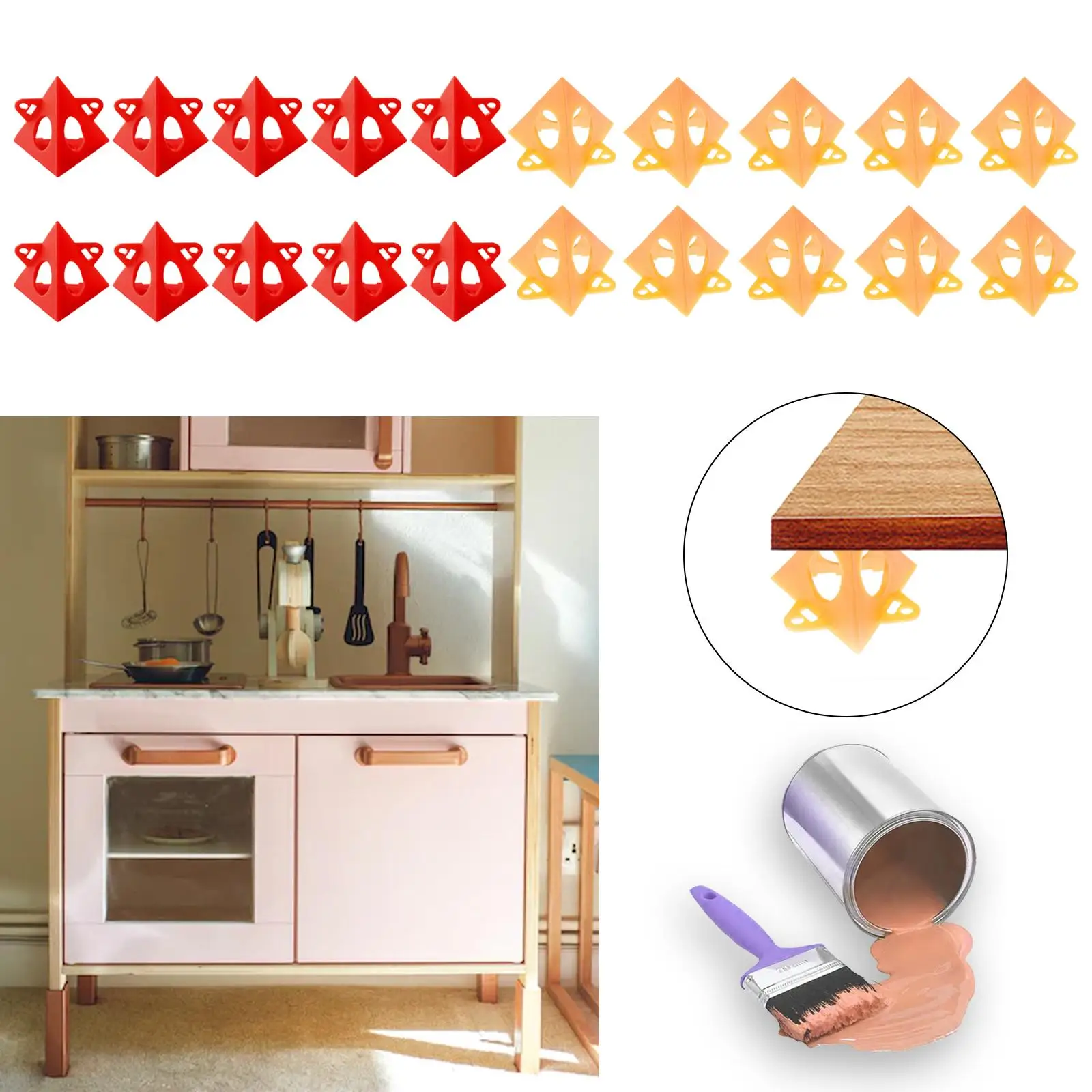 Mini Paint Pyramid Supports for Canvas Painting Cone Stands with Lock Tab System for Cabinet Door Drying Rack