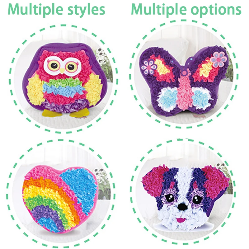 DIY Plush Pillow Children Handmade Pillow Material Package Soft Toy Kawaii Cute Doll Kids Puzzle Craft Toys Kits Gifts for Girls