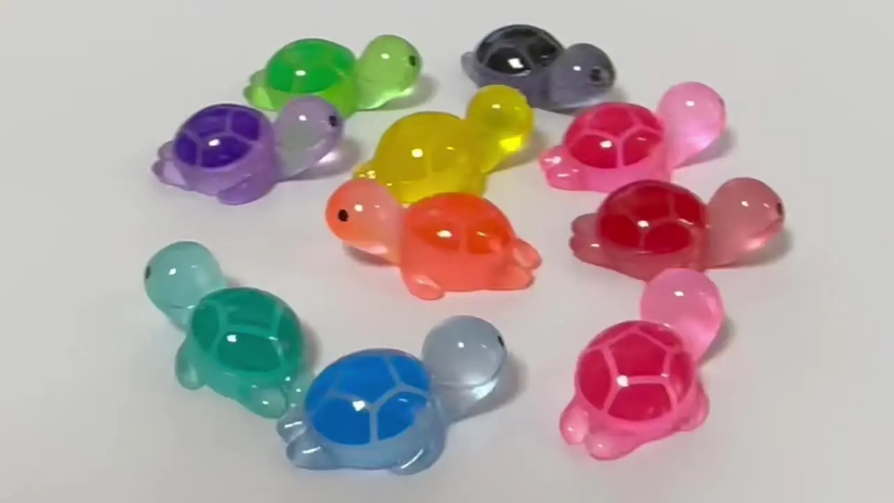 10 Mini Tortues Lumineuses En Résine Hshenjhu – 10 Couleurs, 4,5 X 1,5 Cm, Effet