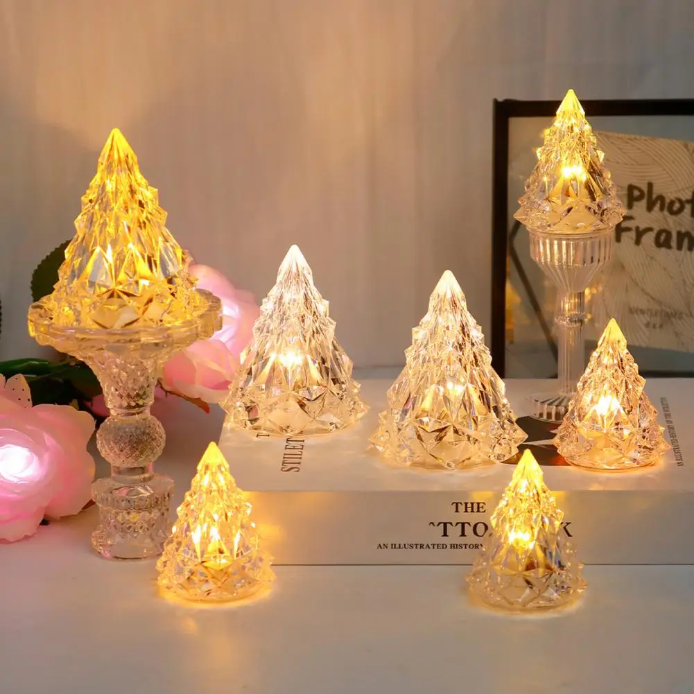 Christmas Night Light Festive Christmas Tree Led Lamp for Soft Glow Bedside Decoration Battery Powered Tabletop Decor for Home