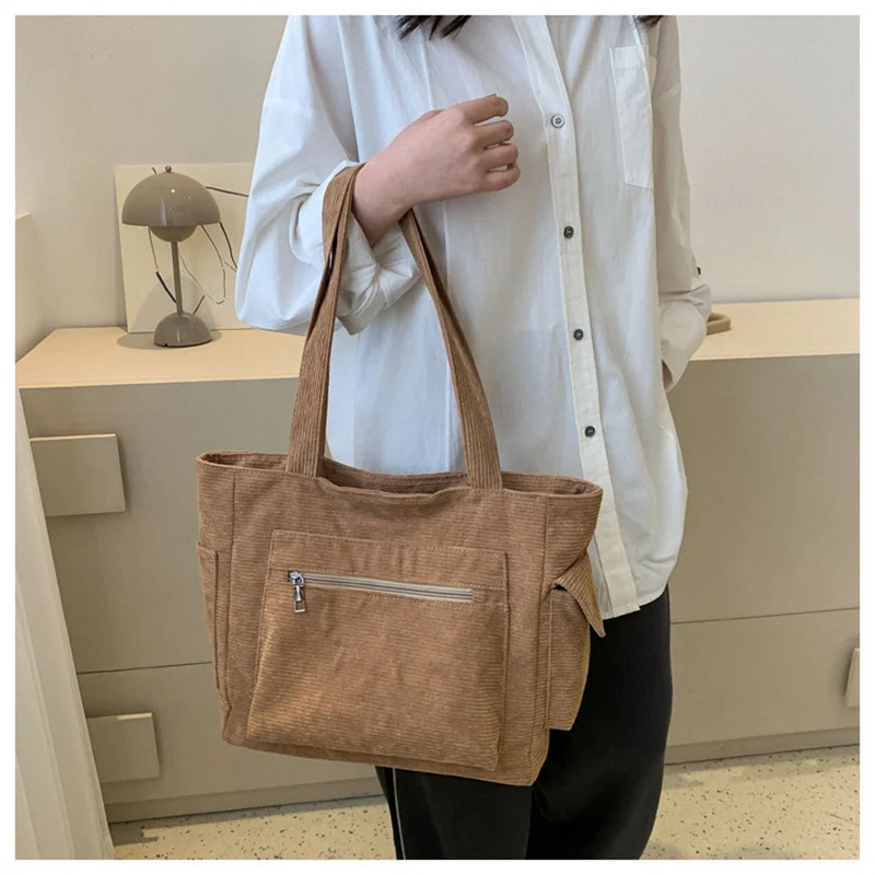 Women's Shoulder Bag Fashion Crossbody Handbag Retro Large Capacity Bags Multi Pocket Zipper Casual Tote Bags