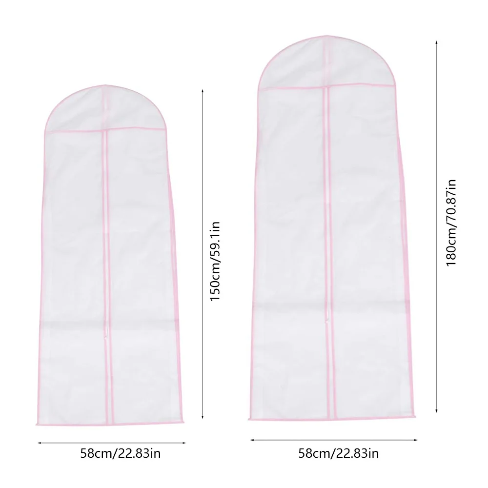 180cm Wedding Dress Bag Clothes Hanging Garment Dress Clothes Suit Coat Dust Cover Home Storage Bag For Wedding Dresses