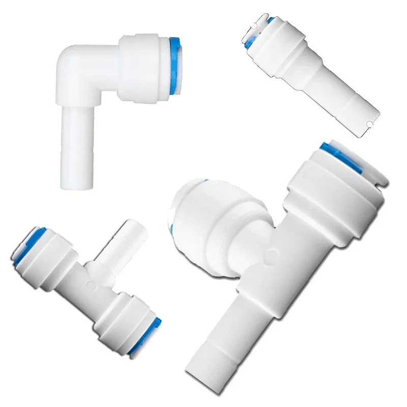 

1/4'' PE Quick Connect 1/4'' Side Bolt Tee Pipe 3 Way Hard Plug Joint Aquarium RO Water Filter Reverse Osmosis System