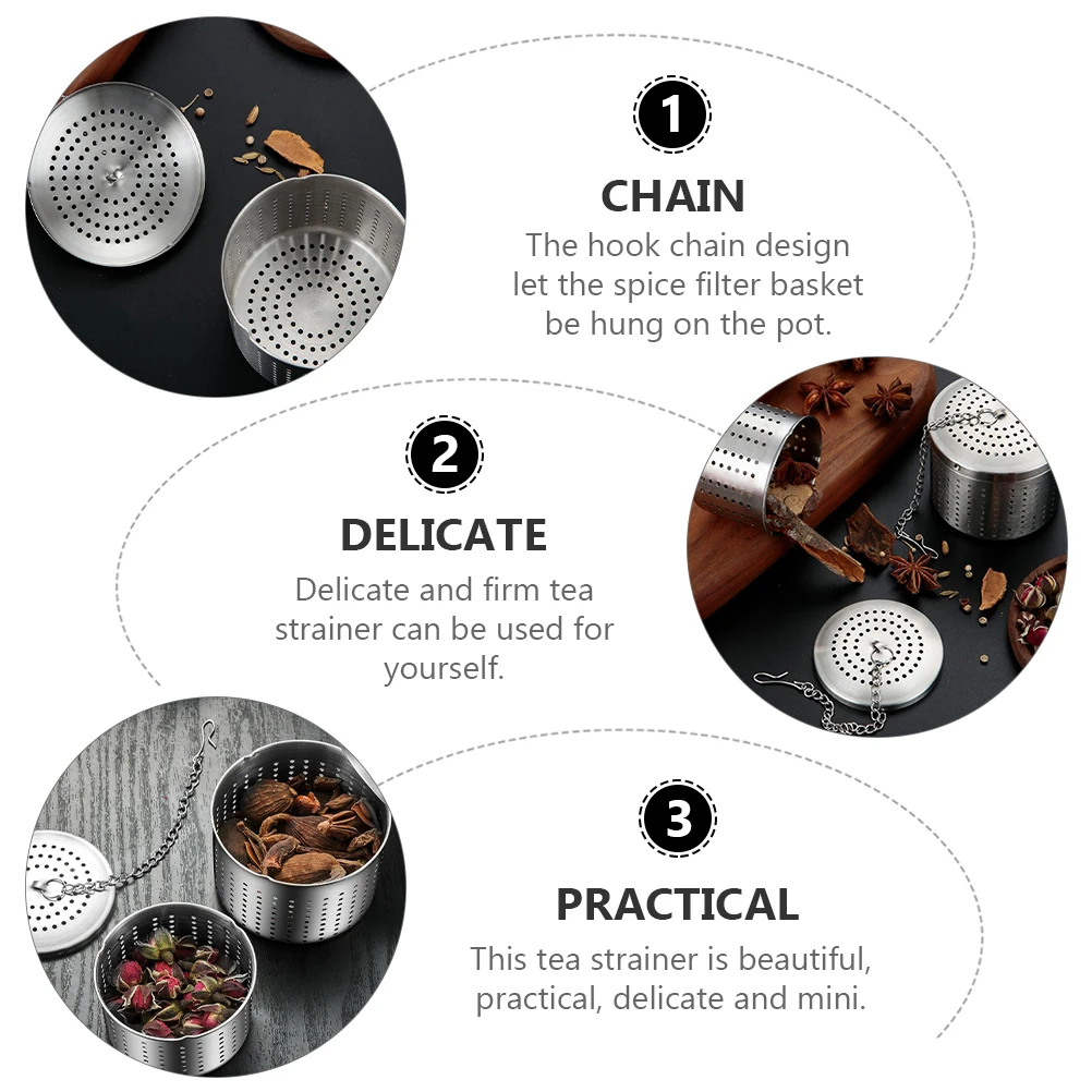 

1 pc Stainless Steel Tea Strainer Filter Fine Mesh Spice Infuser For Cooking Chinese Medicine Brewing Multipurpose Brine Basket