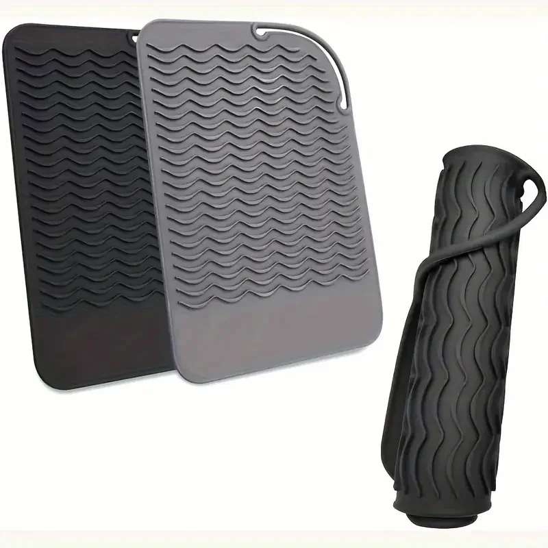 Tapis en Silicone résistant à la chaleur, grande taille, Portable, outils chauds de voyage, housse pour fer à friser, fer plat, lisseur de cheveux