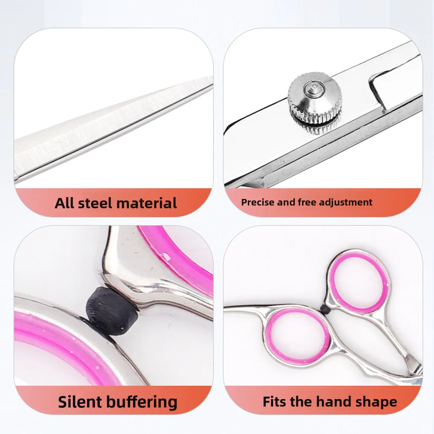 6 Piece Hair Cutting Scissors Set Straight Shears Thinning Scissors Comb Barber Salon Bangs Haircut Tool Kit 미용 가위 세트