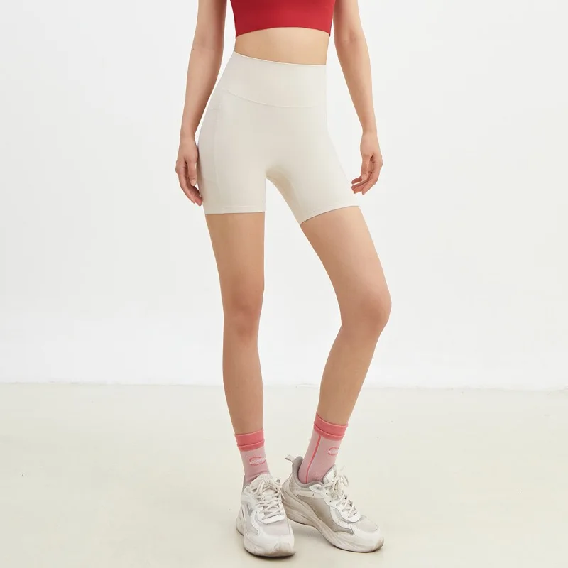 Pantaloni a quartiere elasticizzati sottili per il sollevamento dell'anca a vita alta per il ciclismo estivo Pantaloni fitness yoga da donna ad asciugatura rapida all'esterno