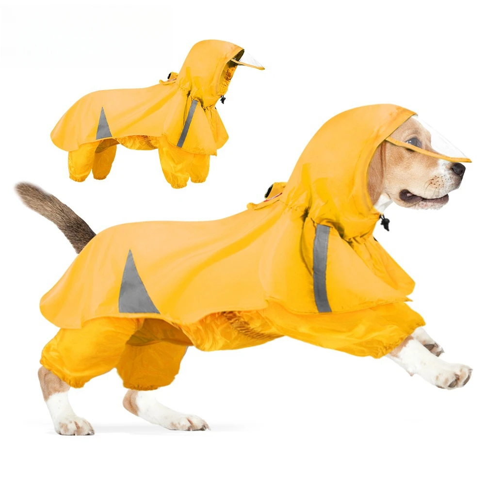 

New Dog Raincoat Teddy Corgi Detachable Small Medium Dog Clothes PU Waterproof Storm Jacket Reflective Pet Raincoat