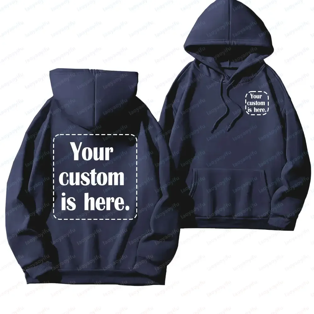 2026 Men Women Casual Custom Printed Text DIY Hoodie Customized Personalized Hoody Custom Hoodies Text Sweatshirt Men Clothing