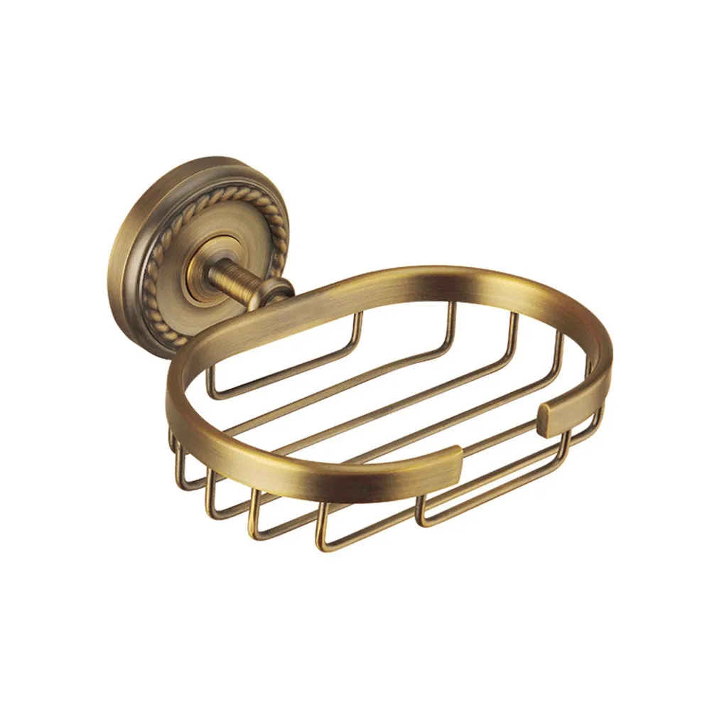 

Solid Brass Soap Tray Vintage Soap Dish Holder Wall Mounted with Brass Finish Retro Drainage Design Bathroom