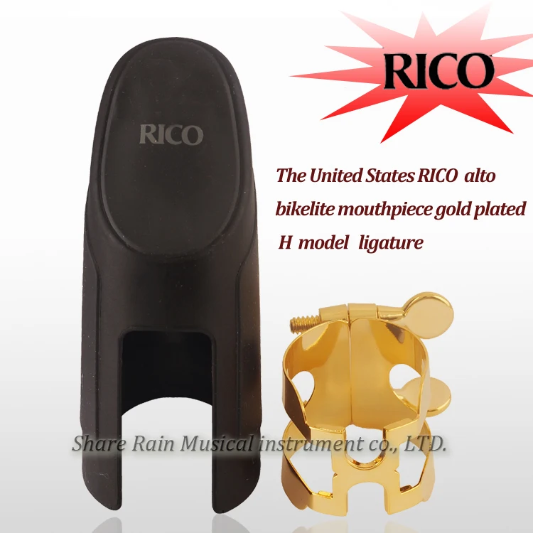 

The United States RICO Eb alto bakelite Hard rubber mouthpiece gold plated H model ligature (no including mouthpiece) HAS1G