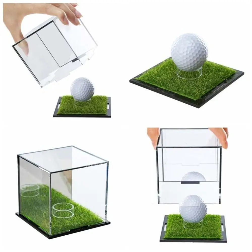 

Transparent Golf Ball Display Case Dust Protection Lawn Design Holder Stand Golf Ball Compact Clear Square Golf Ball Acrylic Box