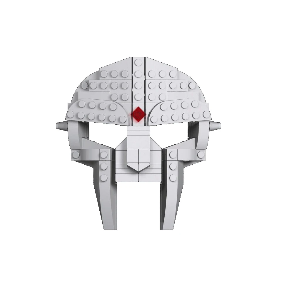 MF DOOM Mask Building Blocks Kit Gladiator Helmet Replica Bricks Toy Music Lovers Display Piece Gift view 2