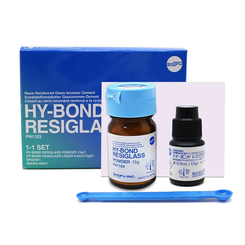 Dental Material SHOFU Resin Reinforced Glass Ionomer Adhesive Cement 1-1 Set Dental Oral Material Powder 15g + Liquid 8.6ml