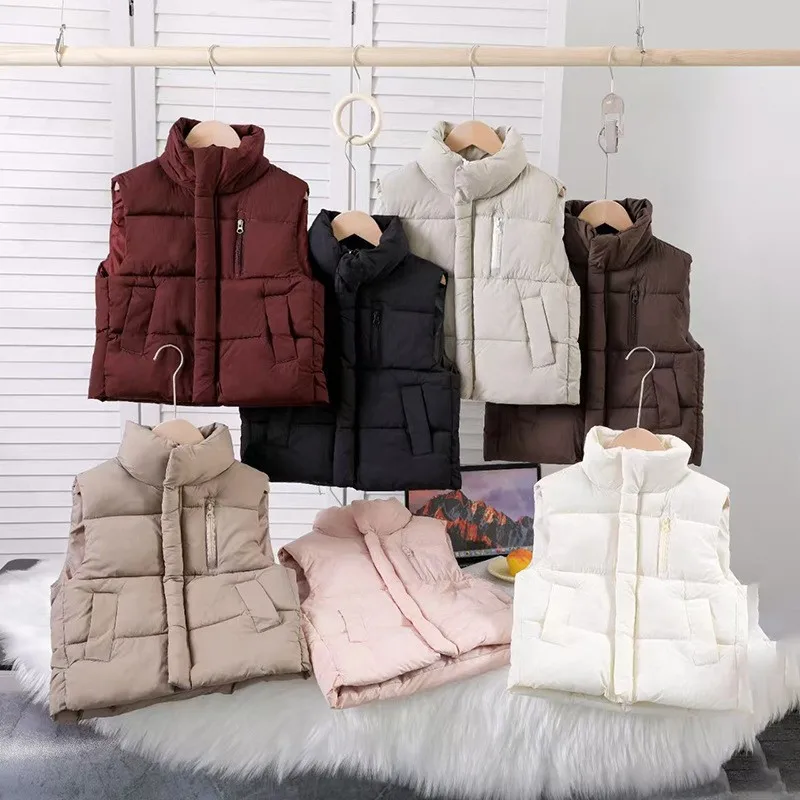 

Новый зимний теплый пуховый жилет для девочек, осенний плотный однотонный хлопковый жилет для мальчиков, куртка, модные детские ветрозащитные пальто, От 4 до 10 лет