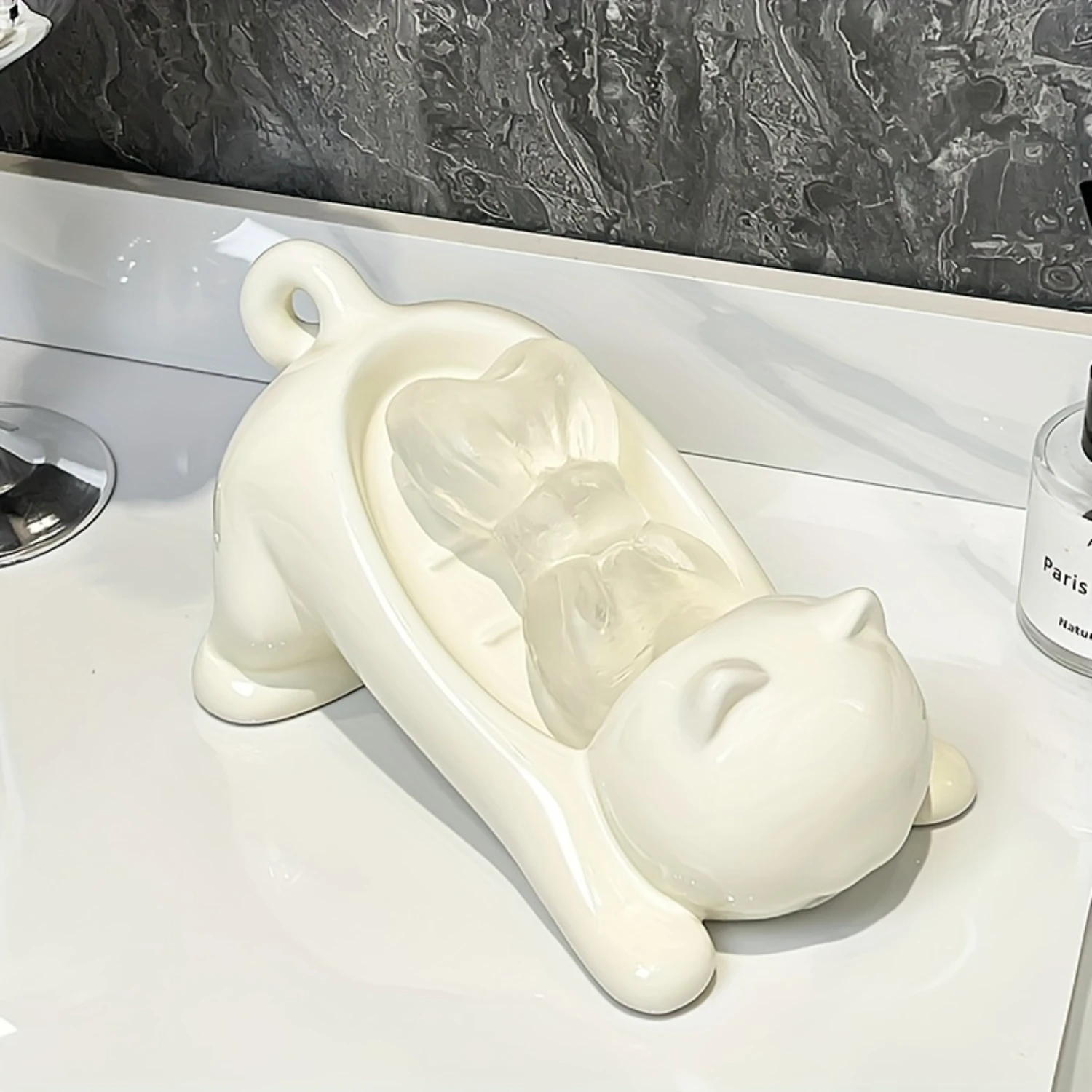 

Modern white ceramic soap tray-self-draining, decorative bathroom accessories