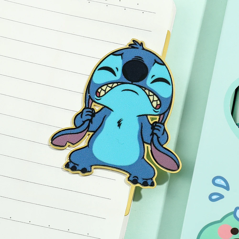 Imagem -03 - Cute Stitch Book Marks Anime Fans Presentes Coletar Marcadores de Metal Presentes de Desenhos Animados de Pais para Filhos Brinquedos para Estudantes Papelaria