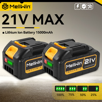 MELLWIN Rechargeable Lithium Battery 15000mAh Battery 18V-21V Capacity Indicator Pin Electric Drill Power Tool